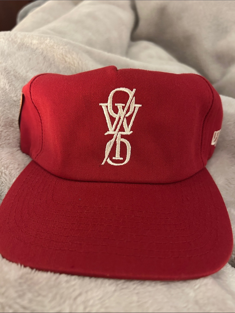 Red Monogram Embroidered Baseball Cap - Women Accessories